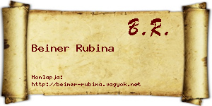 Beiner Rubina névjegykártya